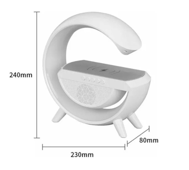 Lampara G Inteligente Cargador Reloj Altavoz Radio Luz Color
